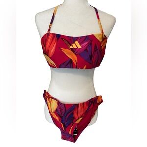 ADIDAS FARM RIO Bold Pink Design Bikini Size Large *NEW*